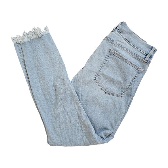 Good American Good Legs Light Blue Wash Distressed Bottom Jeans Sz 31 - Picture 1 of 10